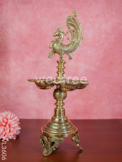 Brass Annapakshi 5 Face Diya with Tri-Stand - WL3606