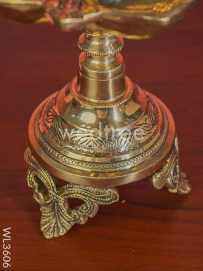 Brass Annapakshi 5 Face Diya with Tri-Stand - WL3606