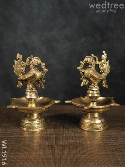 Brass Annapakshi 5 Face Diya - WL1916