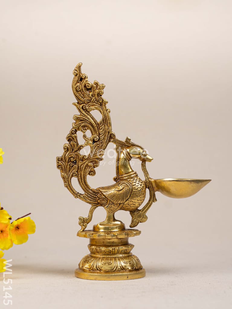 Brass Annapakshi Diya - 12 inch - WL5145
