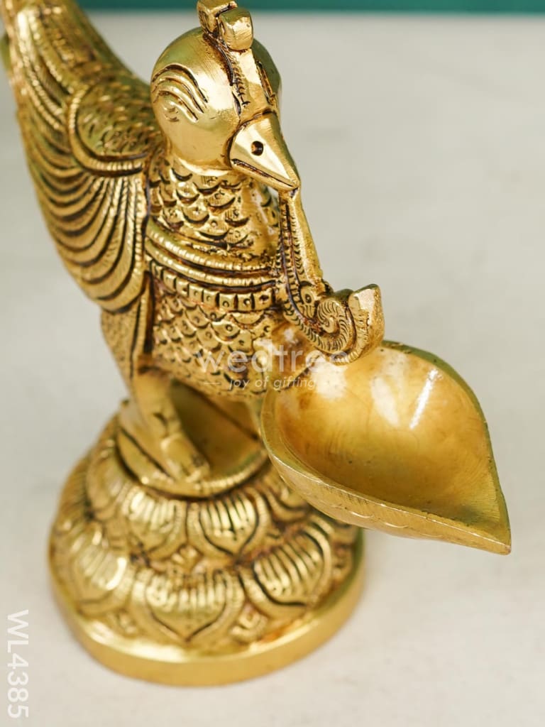 Brass Annapakshi Diya with Hanging Diya - WL4385