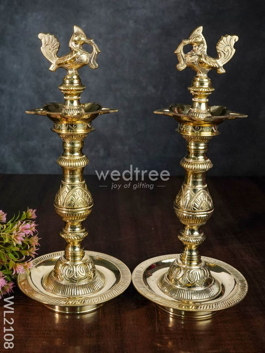 Brass Annapakshi Kuthu Vilakku - 15 inch - WL2108