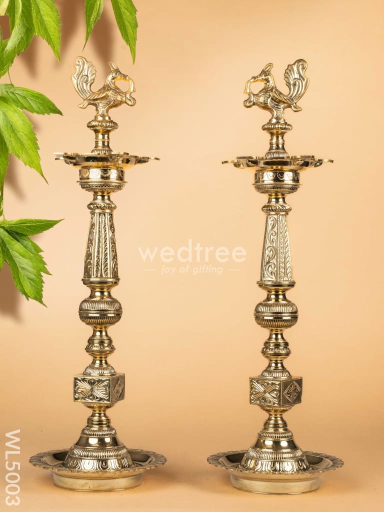 Brass Annapakshi Kuthu Vilakku - 28 Inch - WL5003