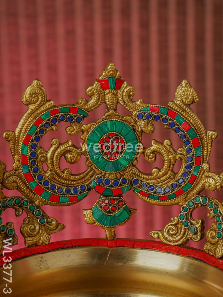 Brass Annapakshi Urli with 5 Diyas - WL3377-3