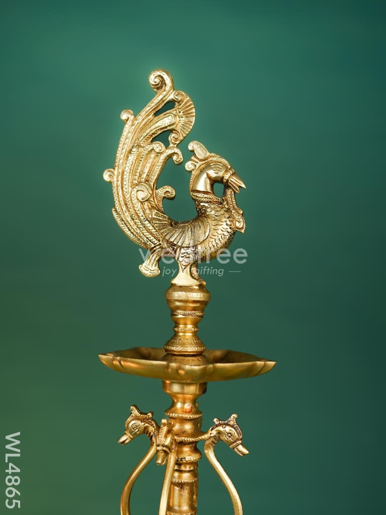 Brass Annapakshi Vilaku with Diya - 23 inch - WL4865