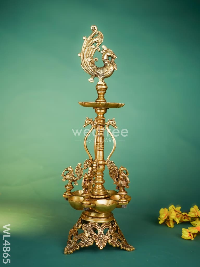 Brass Annapakshi Vilaku with Diya - 23 inch - WL4865