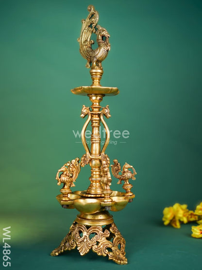 Brass Annapakshi Vilaku with Diya - 23 inch - WL4865