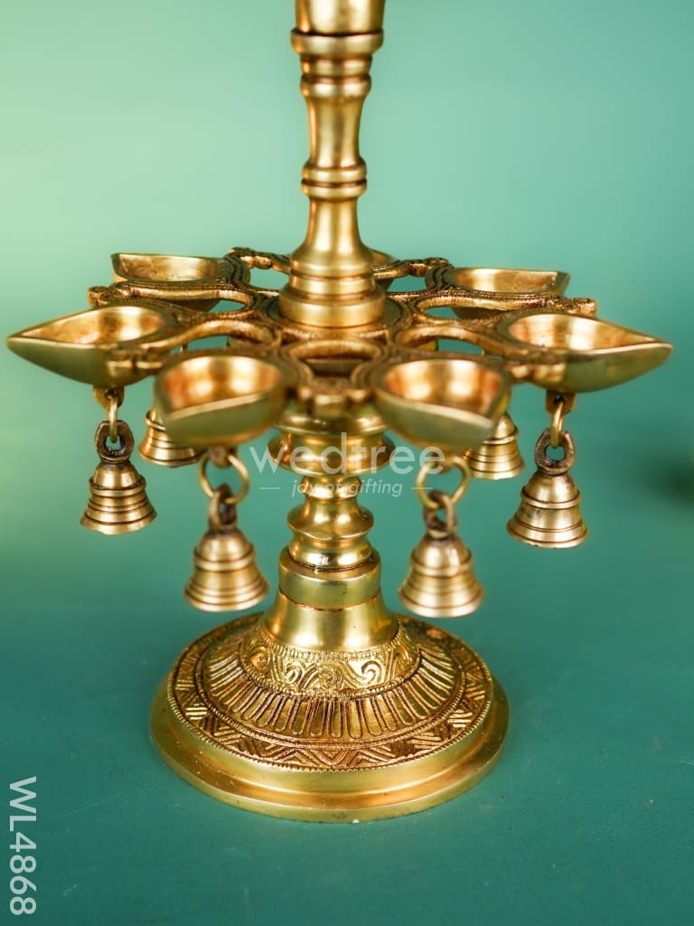 Brass Annapakshi Vilaku with Diya & Bell - 13 inch - WL4868