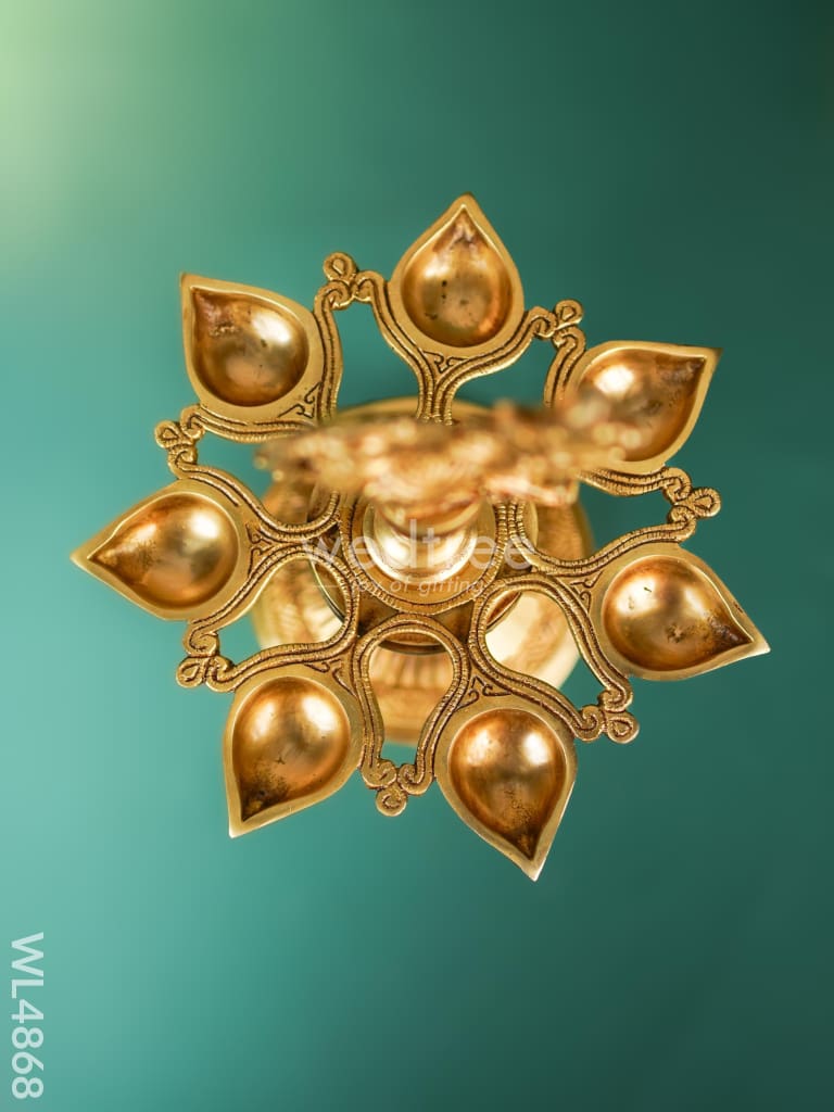 Brass Annapakshi Vilaku with Diya & Bell - 13 inch - WL4868