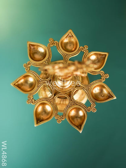 Brass Annapakshi Vilaku with Diya & Bell - 13 inch - WL4868