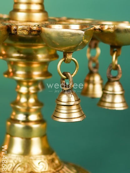 Brass Annapakshi Vilaku with Diya & Bell - 13 inch - WL4868