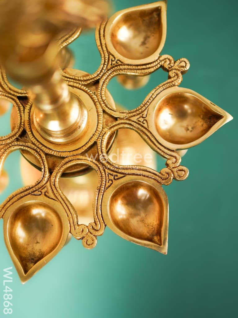 Brass Annapakshi Vilaku with Diya & Bell - 13 inch - WL4868