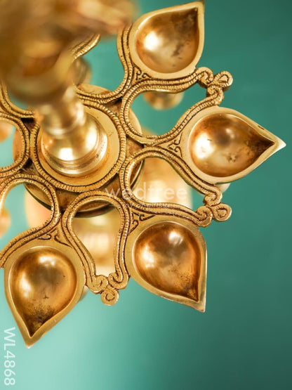 Brass Annapakshi Vilaku with Diya & Bell - 13 inch - WL4868