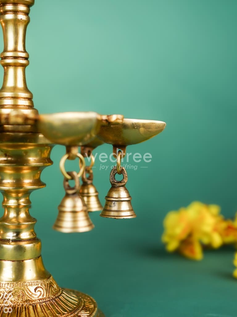 Brass Annapakshi Vilaku with Diya & Bell - 13 inch - WL4868
