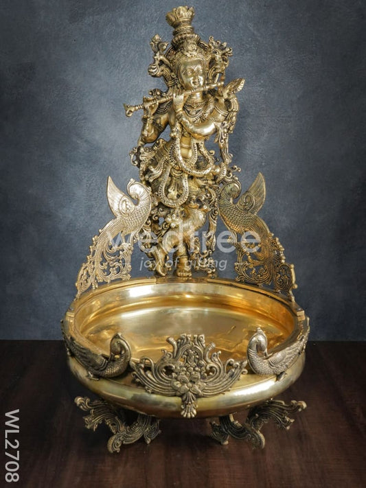 Brass Krishna Urli - WL2708