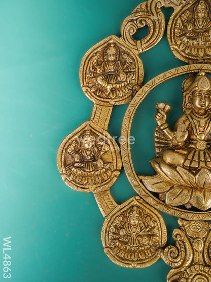 Brass Ashtalakshmi Wall Hanging - 12 inch - WL4863