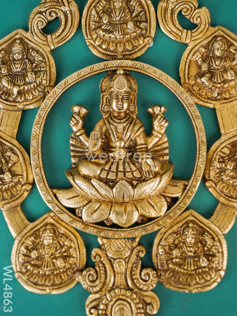 Brass Ashtalakshmi Wall Hanging - 12 inch - WL4863