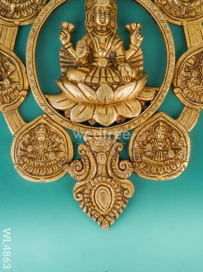 Brass Ashtalakshmi Wall Hanging - 12 inch - WL4863