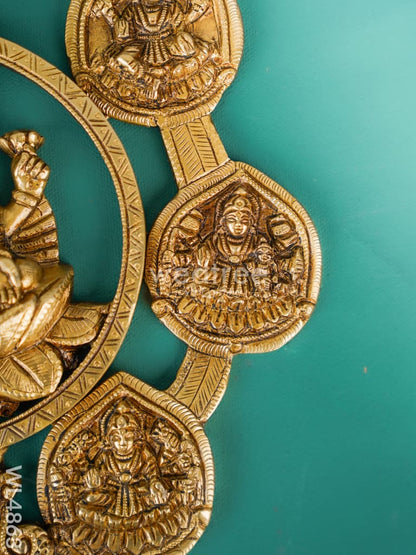 Brass Ashtalakshmi Wall Hanging - 12 inch - WL4863