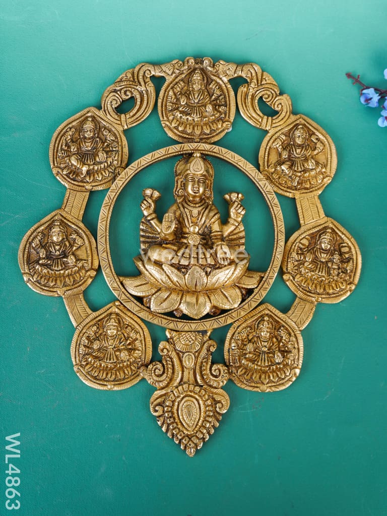 Brass Ashtalakshmi Wall Hanging - 12 inch - WL4863
