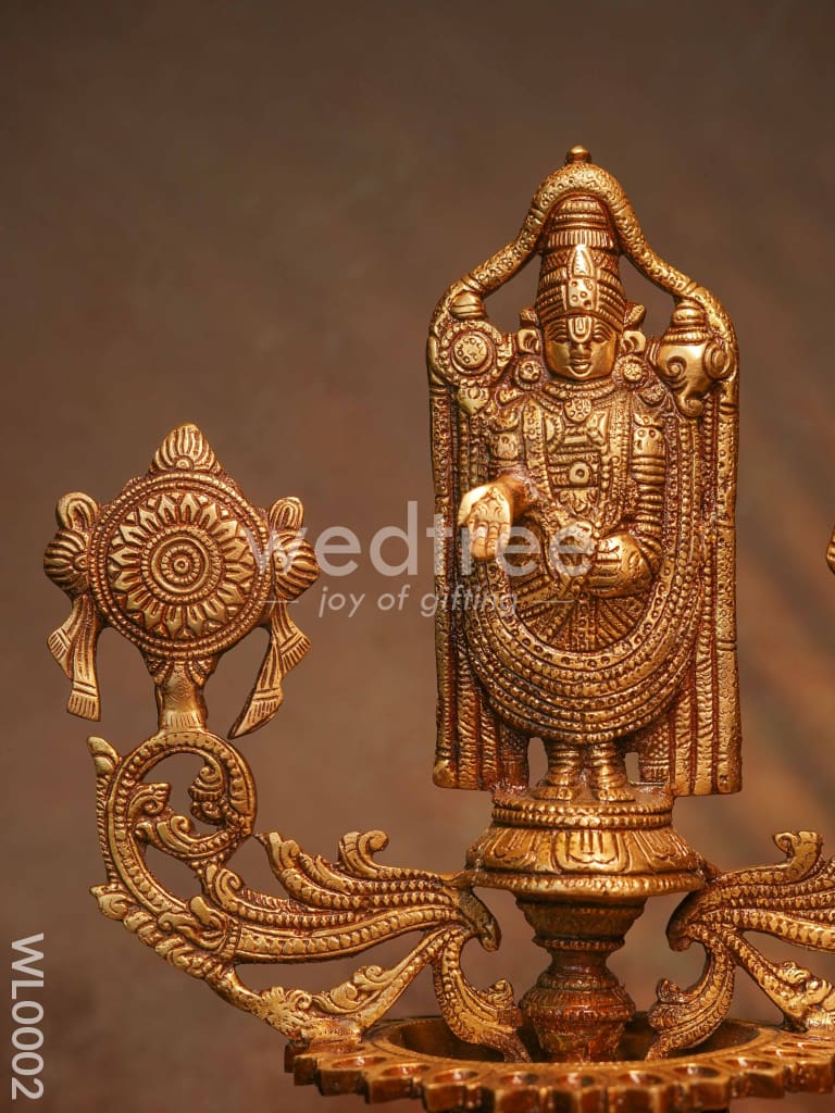 Brass Balaji Diya with Shank and Chakra - WL0002