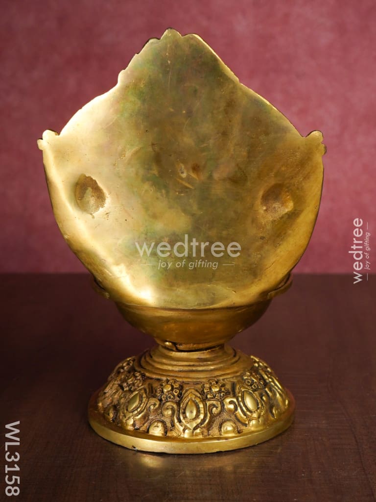 Brass Balaji Diya with Shank and Chakra - WL3158
