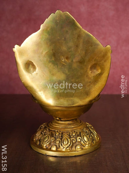 Brass Balaji Diya with Shank and Chakra - WL3158