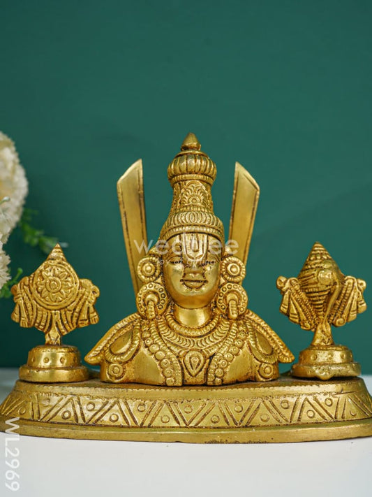 Brass Balaji Idol with Shank-Chakra-Nama - WL2969