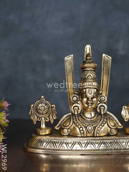 Brass Balaji Idol with Shank-Chakra-Nama - WL2969