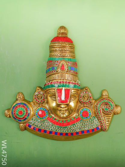 Brass Balaji Stone & Tile Work Wall Hanging - 14 inch - WL4750