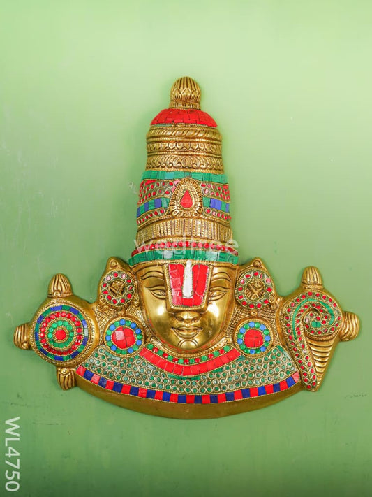 Brass Balaji Stone & Tile Work Wall Hanging - 14 inch - WL4750