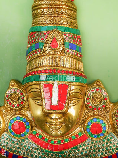 Brass Balaji Stone & Tile Work Wall Hanging - 14 inch - WL4750