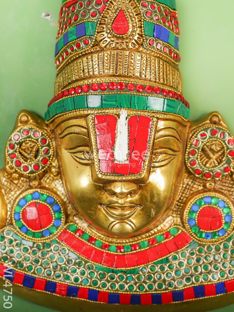 Brass Balaji Stone & Tile Work Wall Hanging - 14 inch - WL4750