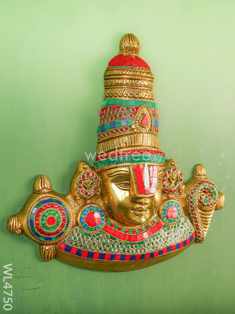 Brass Balaji Stone & Tile Work Wall Hanging - 14 inch - WL4750