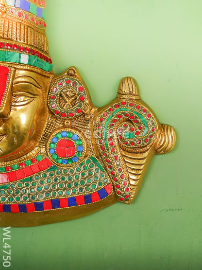Brass Balaji Stone & Tile Work Wall Hanging - 14 inch - WL4750
