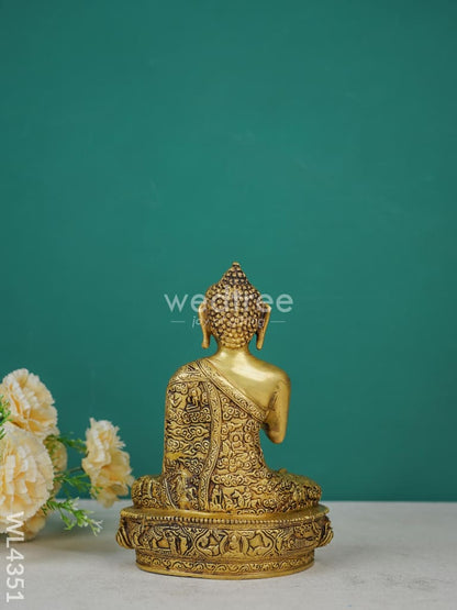 Brass Buddha Figurine Holding Star - WL4351