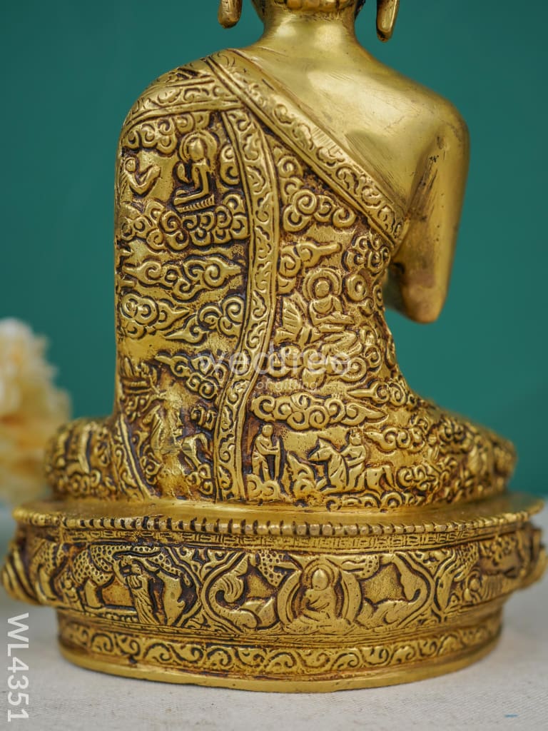 Brass Buddha Figurine Holding Star - WL4351