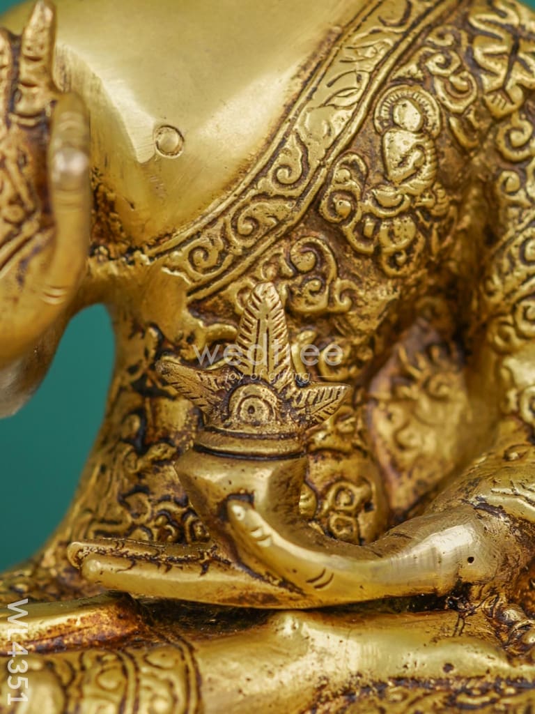 Brass Buddha Figurine Holding Star - WL4351