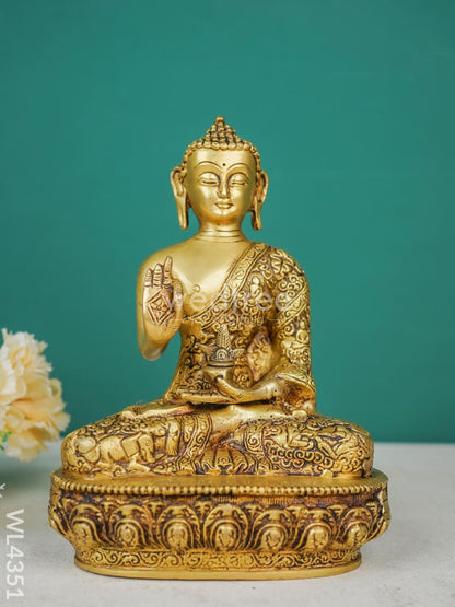 Brass Buddha Figurine Holding Star - WL4351