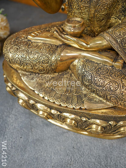 Brass Buddha with Kalpavriksha Tree - WL4210