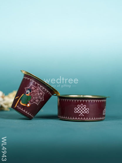 Brass Coffee Dabara Set with Box - WL4943