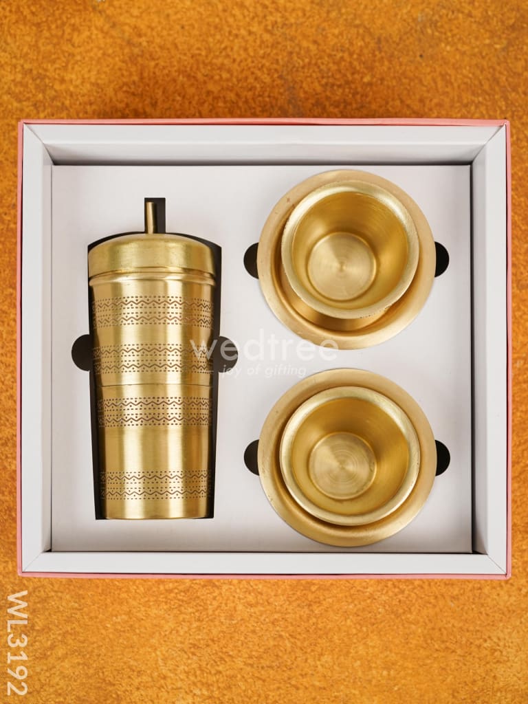 Brass Coffee Filter Dabara Set with Gift Box - WL3192-2