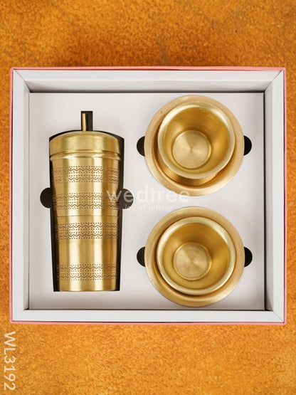 Brass Coffee Filter Dabara Set with Gift Box - WL3192-2
