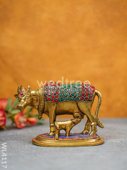 Brass Cow and Calf - Stonework - WL4117