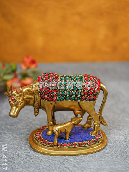 Brass Cow and Calf - Stonework - WL4117