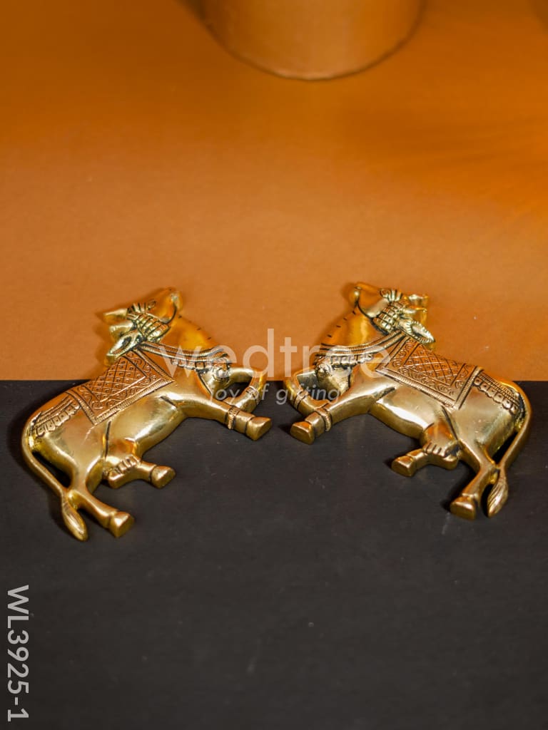 Brass Cow Wall Hanging - Set of 2 - WL3925