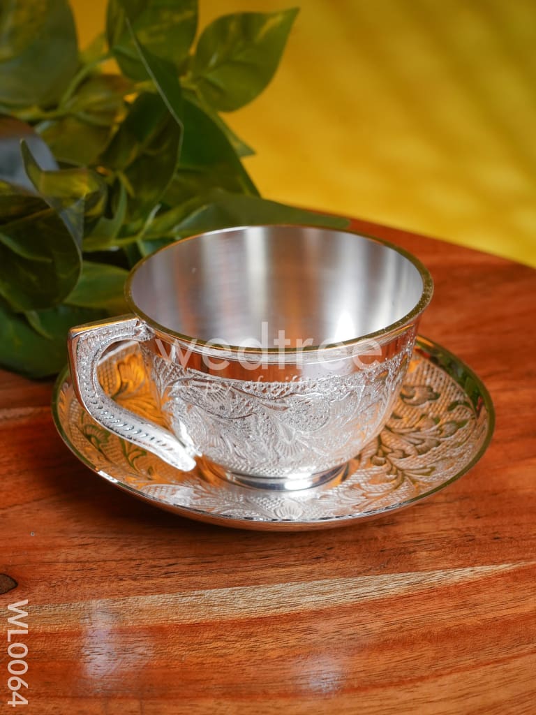 Brass Cup and Saucer with Tray Set - WL0064