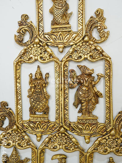 Brass Dasavathar Vertical frame - WL4408