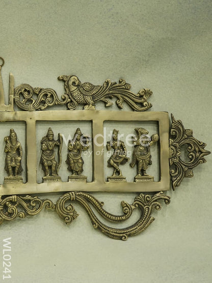 Brass Dasavathar Wall Hanging (Single Frame) - Brown Antique Finish - WL0241