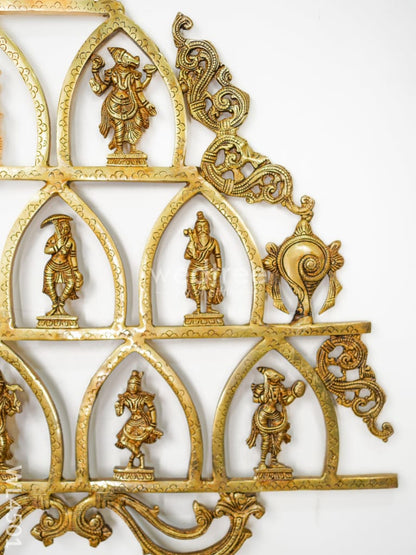 Brass Dasavatharam Frame with Shank Chakra - WL4501